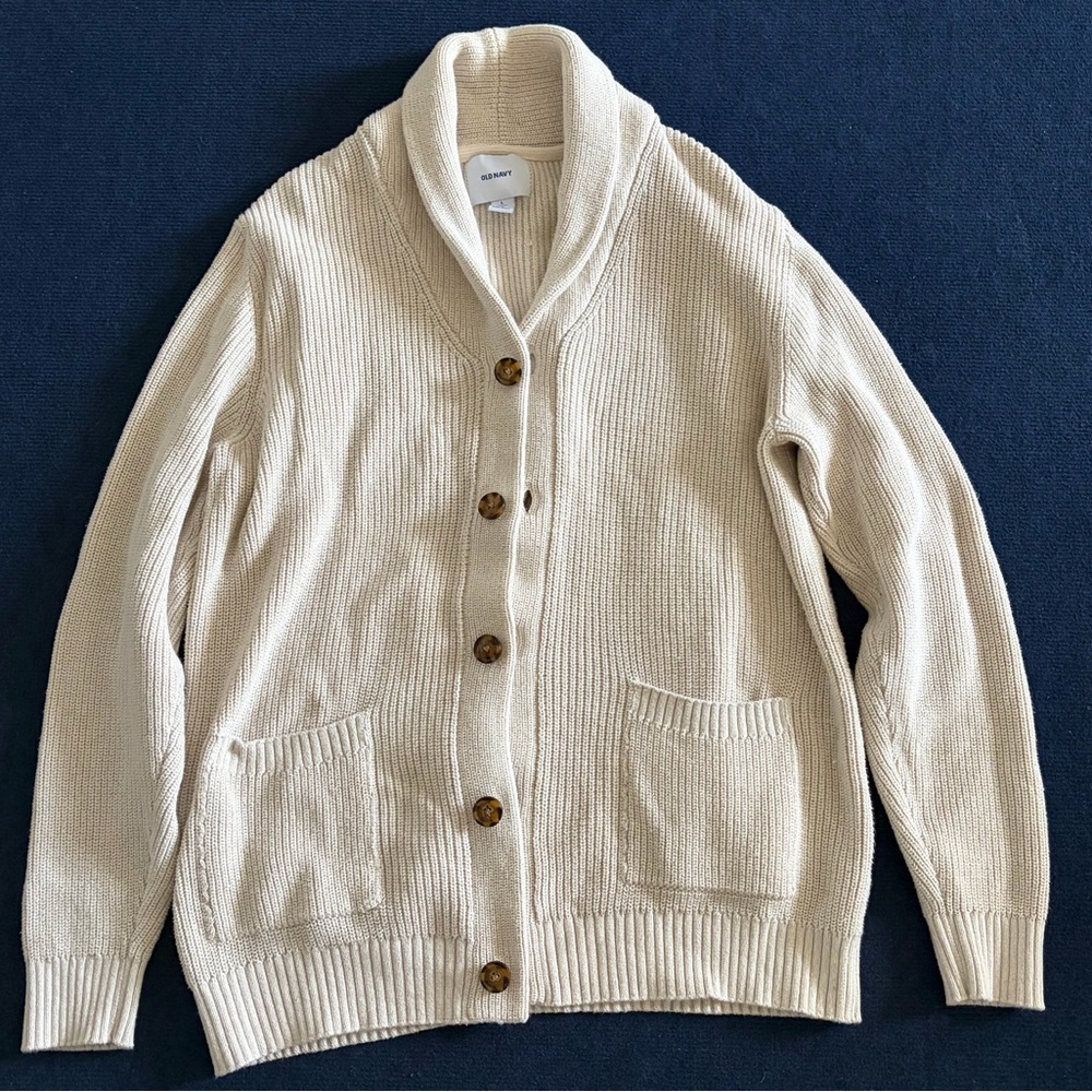 Old Navy Beige Cardigan Sweater